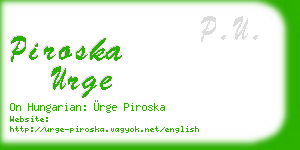 piroska urge business card