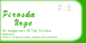 piroska urge business card